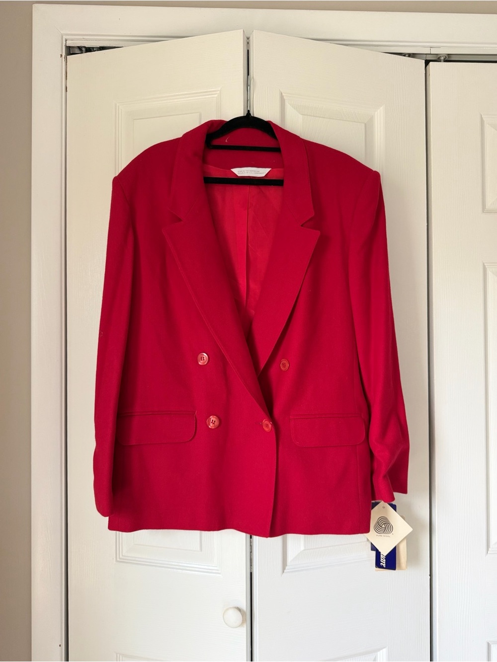 Classic Double-Breasted Red Blazer Jacket